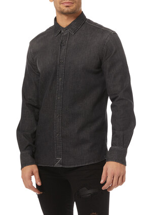 PLAIN SHIRT - Luxe Performance Washed Black:Black:S